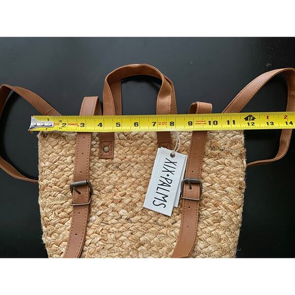 XIX PALMS Insulated Jute Picnic Tote/Backpack (NWT)